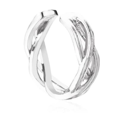 Braided ear cuff | zilver gekleurd