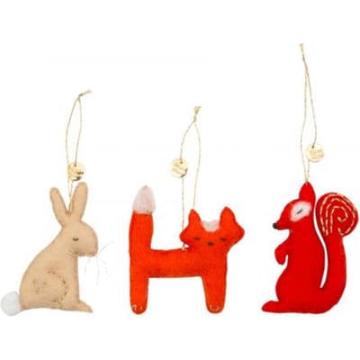 Meri meri kerst - kerstboomhanger bosdieren à 3 stuks