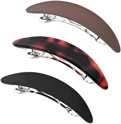 Dailygoods- Haarspeldjes 3 Stuks - Medium Frans Ontwerp - Schildpad/Schelp - Stevige Sluiting - Antislip - Geschikt voor Fijn/Dun Haar - Haarklem
