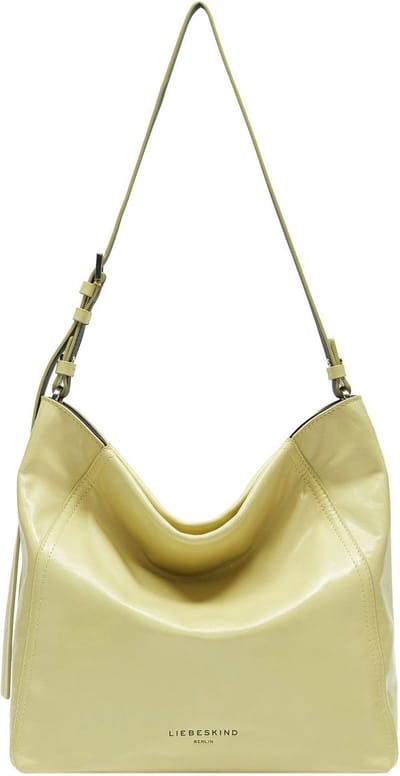 LIEBESKIND BERLIN Leren Schoudertas Chudy Paper Touch Crinkle Hobo Bag Light Mimosa Lichtgroen