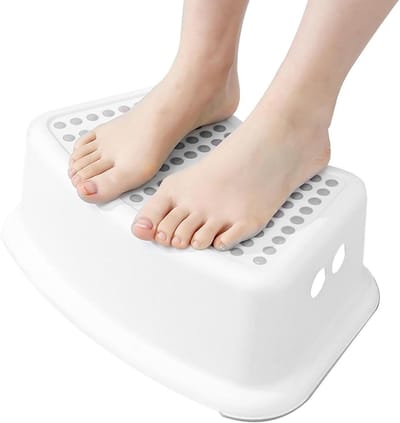 Toiletkruk - Hurkstoel Krukje - Comfortabel Toiletteren - Antislip Onderkant - 32 x 25 x 15 cm - Grijs