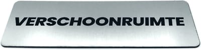 Deurbordje met tekst Verschoonruimte - Formaat 150 x 50 mm x 1,6 mm - Incl. plakstrip | Geborstelde RVS-look toplaag | Gratis Verzending | Decoporta