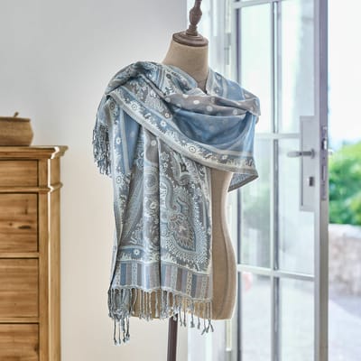 LOBERON Sjaal Bijapur beige/blauw