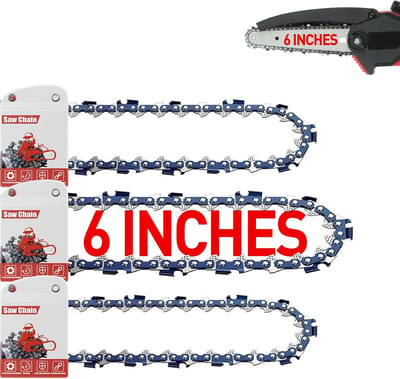 3-Pack 6 inch Zaagkettingen (15 cm) - 1.1mm, 1/4" LP, 37 Tanden - Universele Mini Kettingschakels