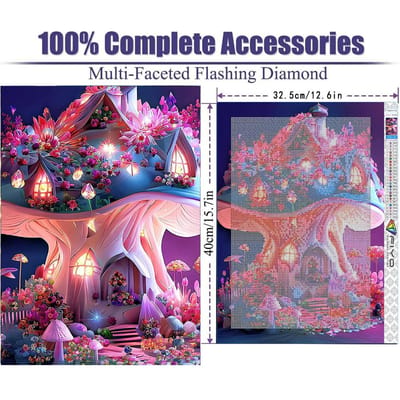 5D Diamant Schilderen Volledige Ronde boor Diamant Droom Sneeuw Huis Diamant Schilderen Handgemaakte Diy Diamant Mozaïek Schilderen Woondecoratie rood