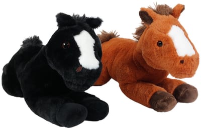 PIA Soft Toys - Set van 2 Pluche Paarden Knuffels - liggend - 2 ass. - 35 cm