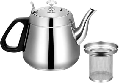 Metalen theeketel - Waterkan koken - Thee zetten - Energiebesparend fluitend - 1.5L capaciteit - Zilver