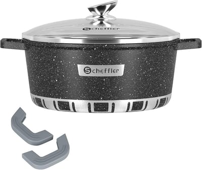 Inductiekookpan met Deksel en Antiaanbaklaag, 20 cm Aluminium Pan voor Alle Warmtebronnen