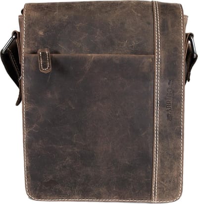 Schoudertas Heren Bruin Leer Of Schoudertas Dames Bruin Leer - Crossbody Tas Lichtbruin Leer
