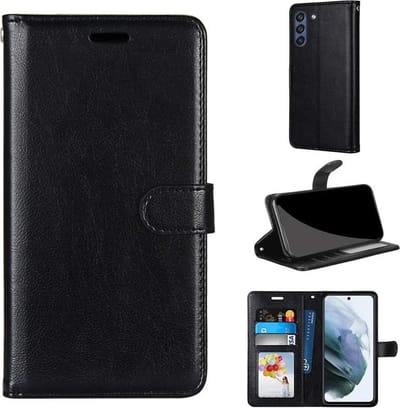 Portemonnee Book Case Hoesje Geschikt voor: Samsung Galaxy S21 FE - zwart