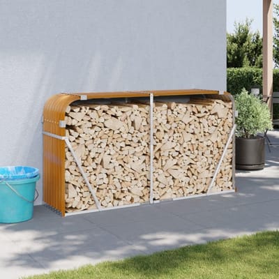 Houthouder Buiten - Brandhout Opslag - Open Haard - Verstelbaar - 180x45x100 cm - Lichtbruin