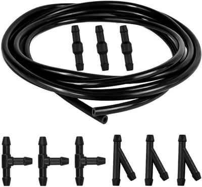 Allecto Plus - Universele Auto Ruitensproeier Slang Kit met 9 Stuks Connectoren - Zwart - Voor Aansluiting op Waterpomp en Sproeier