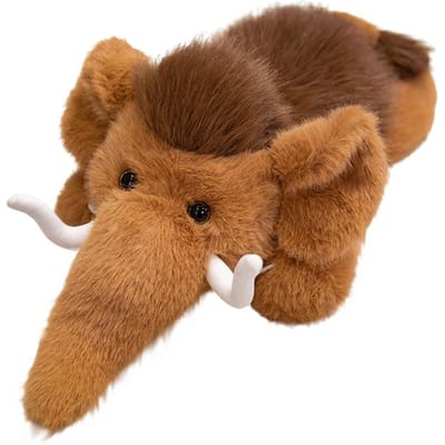 Levensechte Wolharige Mammoet Speelgoed Pluche Mammoet Knuffeldier Zacht Olifant Pluche Speelgoed Knuffel Knuffels Voor Meisjes Verjaardagscadeau 35cm bruin