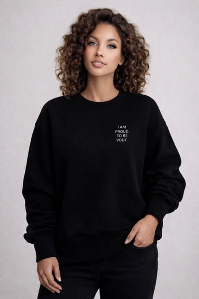 La Booty Oversized Trui Zwart – Sweater – Streetwear – Proud To Be vout- Premium Katoen- Made Belgium- Maat L/XL