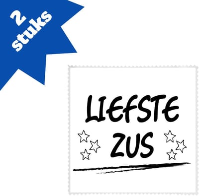 Akyol - liefste zus brillendoekjes - Zus - je zus - verjaardagscadeau - cadeau voor zus - gift - kado - 17,8 bij 17,8 cm - 2 stuks