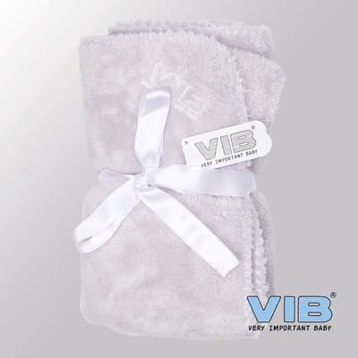 VIB® - Baby Wellsoft deken - Grijs (75x100 cm) - Babykleertjes - Baby cadeau - zwangerschap aankondiging - geboorte cadeau