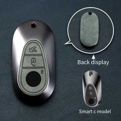 Étui de clé de voiture avec porte-clés et accessoires pour Mercedes-Benz Classe CS W206 W223 (S350, C200, C260, C300, S400, S450, S500, S480, S580). gray