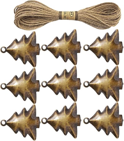 9 Stuks,Metalen Bell Kerstboom Decoratie Met 2 Meter Touw - Feestelijke Decoratie Voor Deur Raam Huis Gezin Viering Binnenfeest