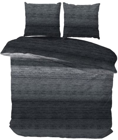 iSleep Flanel Dekbedovertrek Sven - Eenpersoons - 140x200/220 cm - Grijs
