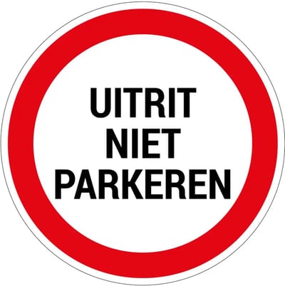 Uitrit niet parkeren bord | gecoat dibond materiaal | 50 cm