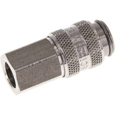 RVS 306L DN 5 Luchtkoppeling Snelkoppeling G 1/8 inch Binnendraad Double Shut-Off - CLS5-F-SSL-SV-P-018