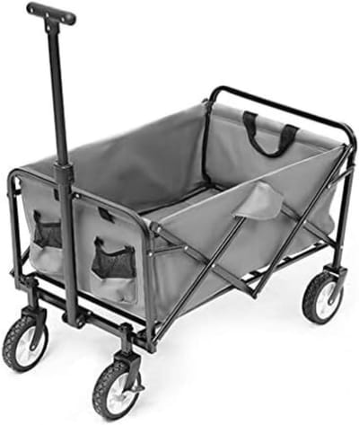 Opvouwbare Wagen - Transportkar Tuinwagen - Buiten Zaken Vervoeren - Met Bekerhouder - 100L Capaciteit