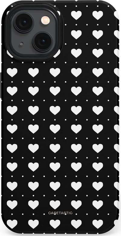 Casetastic Hoesje Geschikt voor Apple iPhone 13 Magsafe - Stijlvolle Beschermende Duo-layer Case - Stipjes en Hartjes