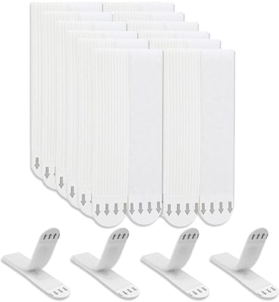 Dailygoods - Flintronic Hangstrip voor afbeelding en lijst, 12 paar (24 strips), robuuste ophangstrip, schadevrije zelfklevende montagestrips, fotolijststickers voor fotolijsten, spiegels, muurhanger