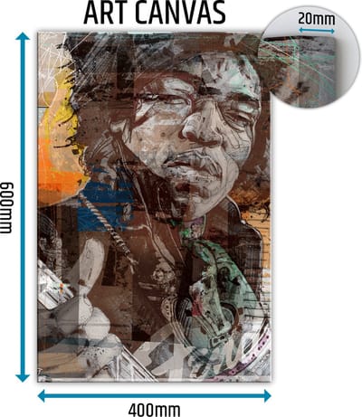 Jimi Hendrix canvas schilderij 40x60 cm