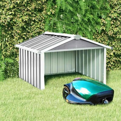 vidaXL - Overkapping - voor - robotmaaier - 92x97x63 - cm - staal - grijs