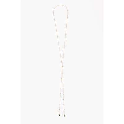 Gouden zilveren ketting met stenen hangers in goud