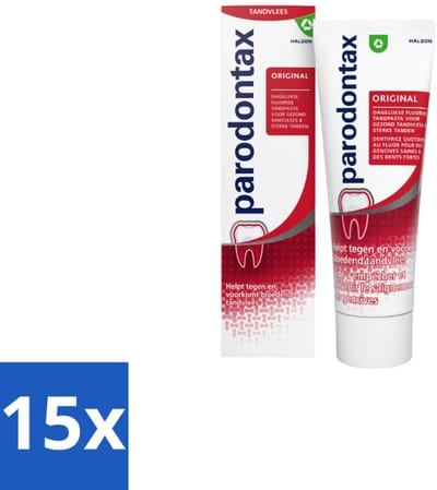 15 x Parodontax Tandpasta bij Bloedend Tandvlees Original 75 ml - Bloedend Tandvlees - Tandplak - Tandvleesproblemen - Tandpasta - Fluoride