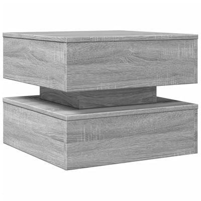 vidaXL - Salontafel - met - LED-verlichting - 50x50x40 - cm - grijs - sonoma - eiken