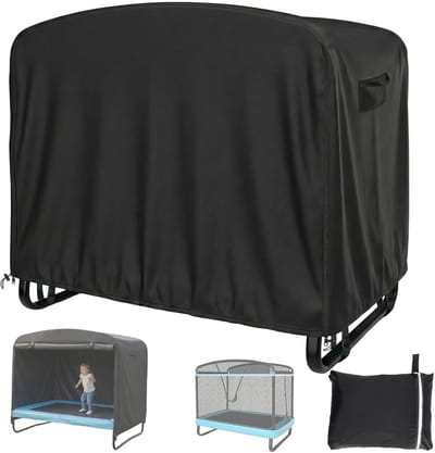 Trampolinehoes Rechthoekig - Beschermhoes Buiten - Trampoline Beschermen - Waterdicht Oxford Materiaal - 6 meter - Zwart