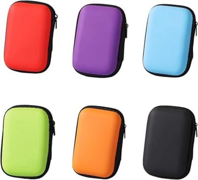 6 Stuks - Opberghoes - Speelkaarten hoezen - Kaarten doosje - Hoofdtelefoonhoesje - Datakabel opbergdoos - 11.5*8*4cm - EVA opbergdoos - 6 kleuren - Opbergzak - Kaartspelhoesje - Kaartenopslag - Waterdicht - Voor buitenspelen, kamperen