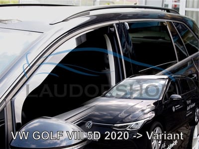 Zijwindschermen donker tbv VW Golf 8 - 5 deurs VARIANT bouwjaar vanaf 2020- set a 4 stuks raamspoilers V + A Ramen