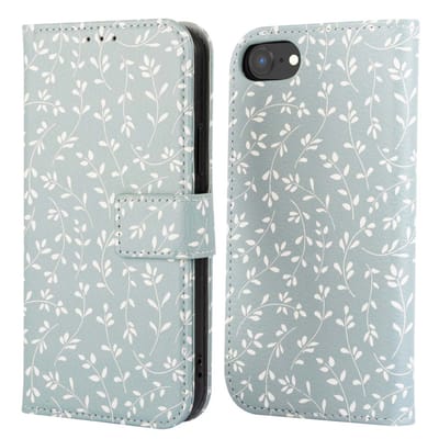 imoshion Hoesje - Geschikt voor Apple iPhone 17e / 16e - Design Bookcase smartphone - Smoke Green Flowers
