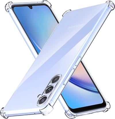 Hoesje geschikt voor Samsung Galaxy A34 Shockproof Back Cover – Samsung Galaxy A34 Anti shock Hoesje - hybrid armor case - Transparant - EPICMOBILE