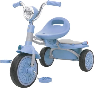 Driewieler - Kinderfiets - Fiets- Driewieler Peuter - Blauw - Inklapbaar - Driewieler Loopfiets