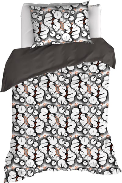 De Witte Lietaer Dekbedovertrek Lilypad, Black - 140 x 200/220 - Katoen Percal