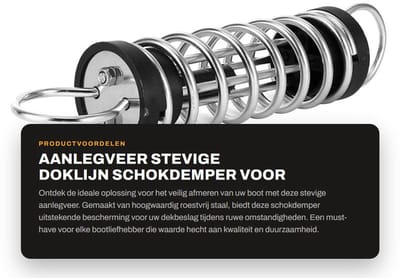 Dailygoods- Doklijn Schokdemper Stevig - Roestvrij Stalen Bootveer - 6 x 300 Mm - Duurzaam - Geluid Verminderen - Krachtige Schokabsorberende Meerveer - Afmeerveer