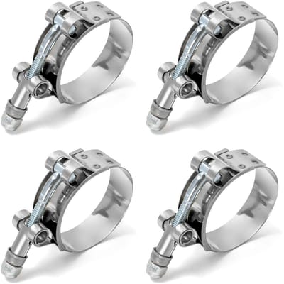 Dailygoods- Boutklem T-bout - Roestvrij Staal - 46 mm/52 mm - 4 Stuks - Corrosiebestendig - Geschikt voor Slangen - Slangklem