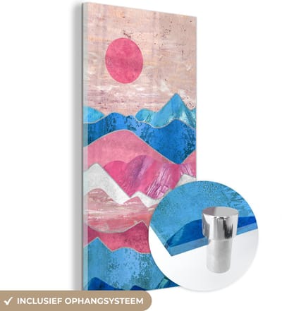 MuchoWow® Glasschilderij 20x40 cm - Schilderij acrylglas - Pride - Transgender - Marmer - Foto op glas - Schilderijen