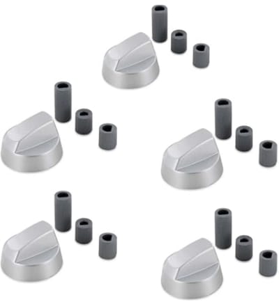 Universeel Knop Van oven, fornuis, kookplaat zilver Incl. adapters