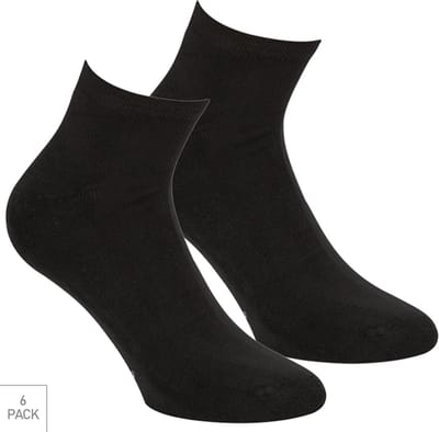 Boru Bamboo - 6-Pack - Quarter Sokken - Bamboe - Naadloos - Heren / Dames - zwart - 36-40 - 2302