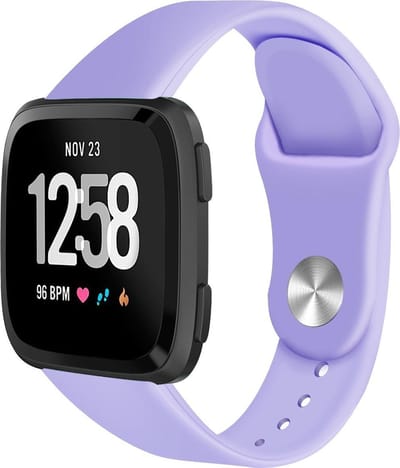 123watches siliconen sport band - lichtpaars - SM - Geschikt voor Fitbit Versa 1 & 2 / Lite