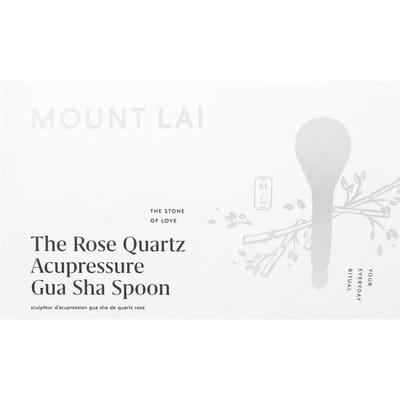 Mount Lai, Rose Quartz Gua Sha Tool for Acupressure, 1 Piece white
