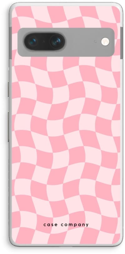 Case Company® - Hoesje geschikt voor Google Pixel 7 hoesje - Grid Roos - Soft Cover Telefoonhoesje - Bescherming aan alle Kanten en Schermrand