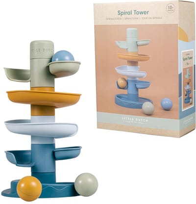 Little Dutch - Spiraaltoren - Blauw - baby speelgoed - kraamcadeau - 1 jaar speelgoed