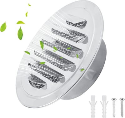 Weerbestendig Ventilatierooster RVS met Insectennet - Rond Afvoerluchtrooster voor Diverse Toepassingen